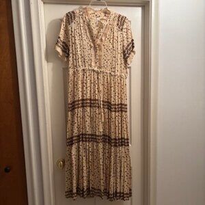 NWOT Free People Rare Feelings Short Sleeve Floral Printed Maxi Dress Small